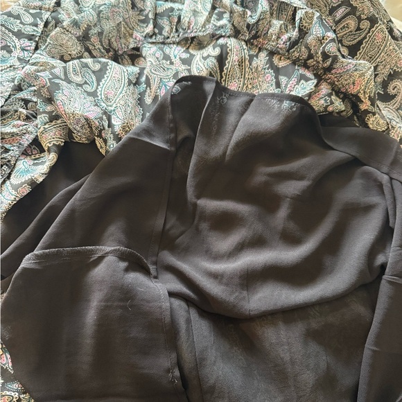 Elan Long Sleeve Paisley Mini Dress with Tie at the Neck in Size Small - Picture 5 of 8